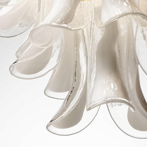 Gouden LED Ring Kroonluchter met Murano Glas