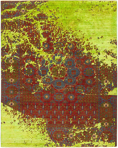 Mamluk kensington raved neongroen vloerkleed