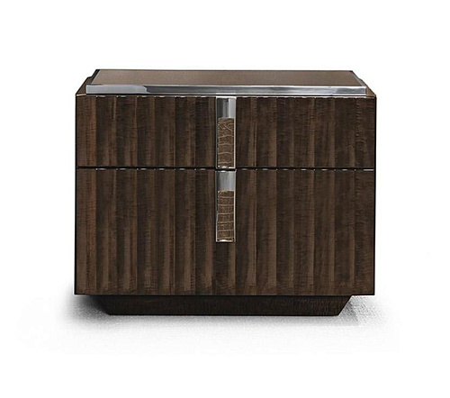 Premium nachtkastje met leren inzetstukken