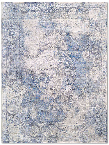 Silver Blue luxe handgeknoopt vloerkleed