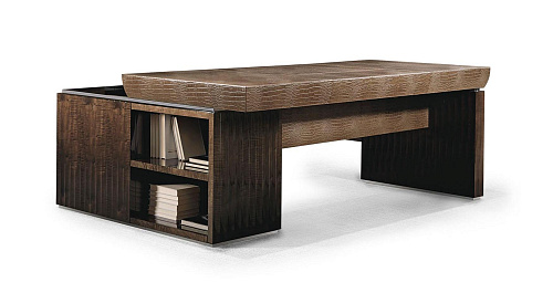 Luxe leren bureau met unit