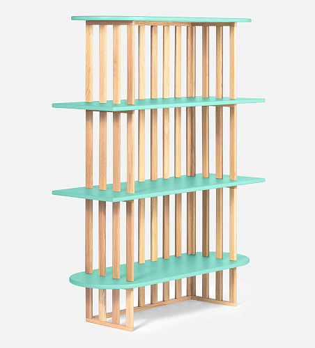 Groene vier-laags boekenkast