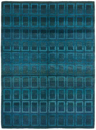 Gamba zar gunti blauw vloerkleed