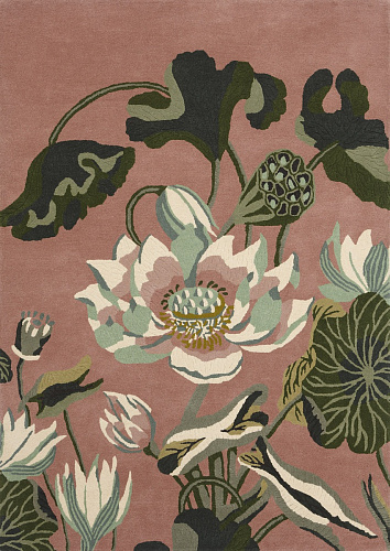 Waterlily dusty rose vloerkleed