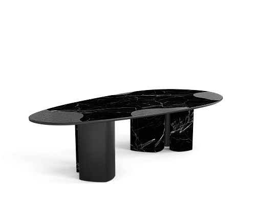 Athena Nero marmer en onyx eettafel