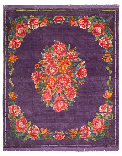 Sofianka wrapped paars donkerblauw vloerkleed