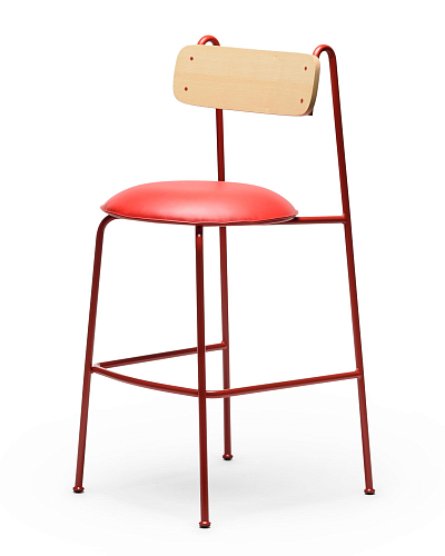 Lena SG-75 Rode Essenhout Barkrukstoel