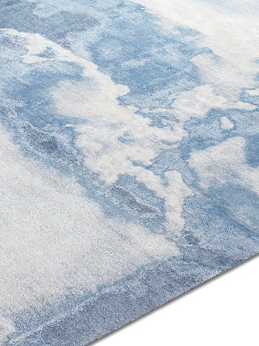 Clouds Blue handgemaakte luxe vloerkleed
