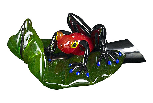 Rode kikker op blad figuur