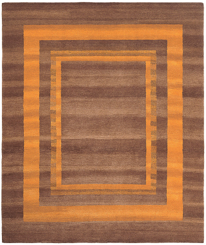 Gamba triple border bruin oranje vloerkleed