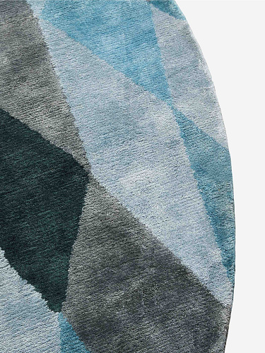 Losanghe ubriache blauw cirkel vloerkleed