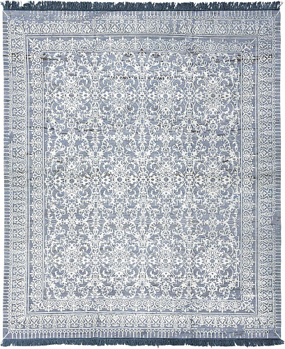 Ferrara radi little rocked blauw wit vloerkleed