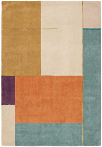 Warm Blocks design vloerkleed