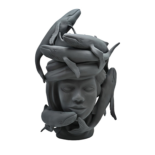 Moor's Head grijze sculptuur