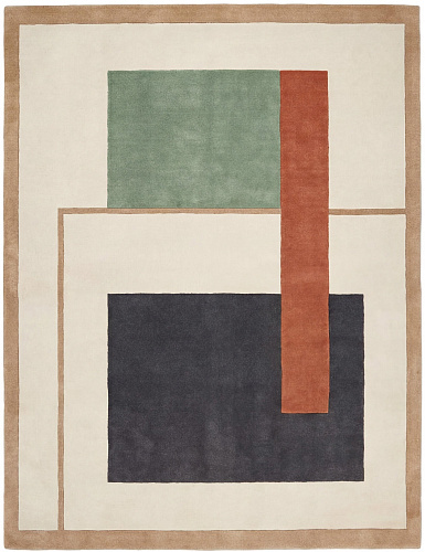 Geometric Block Forest vloerkleed