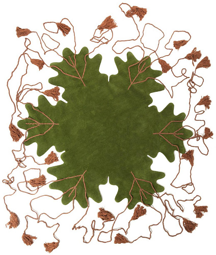 Big leaf designer handgeweven vloerkleed