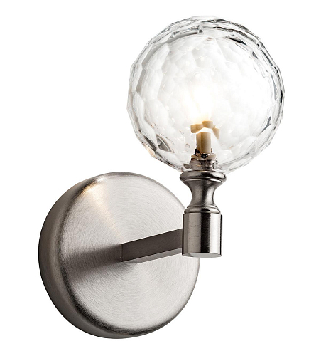 Geborsteld Nikkel Florentine Kristallen Wandlamp