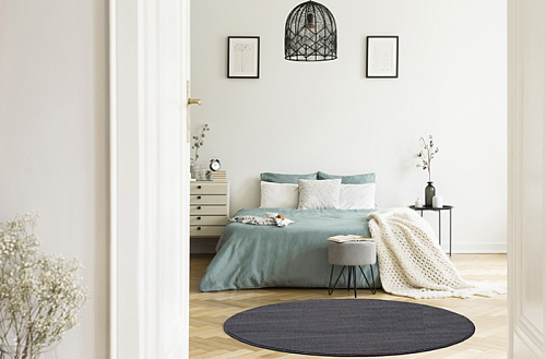 Queen Grey rond vloerkleed