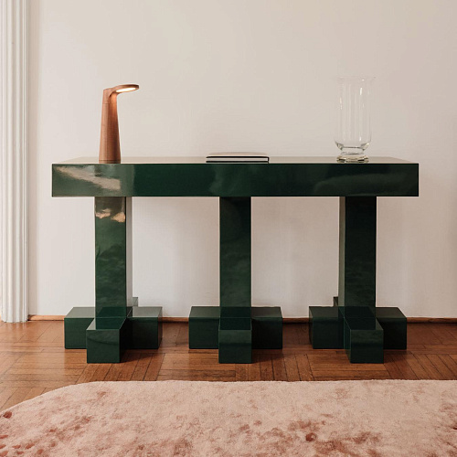 Glanzende groene consoletafel