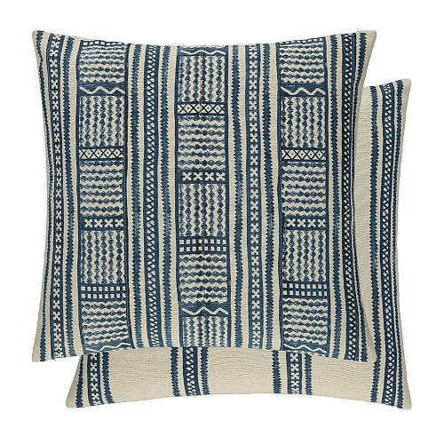 Kuba Indigo 60 × 60 kussen