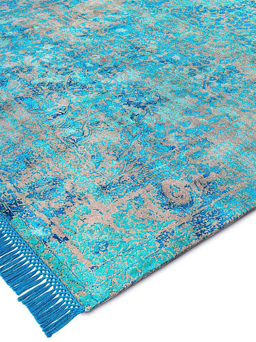 Electric Blue luxe vloerkleed