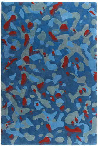 Camouflage macro blauw vloerkleed