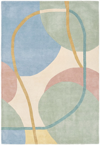 Soft Circles Pastel handgemaakt vloerkleed