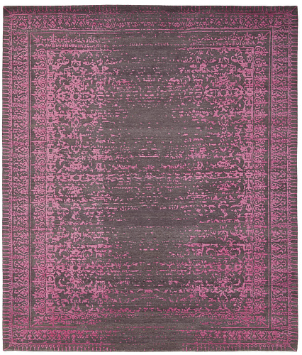 Ferrara stomped reverse grijs roze vloerkleed
