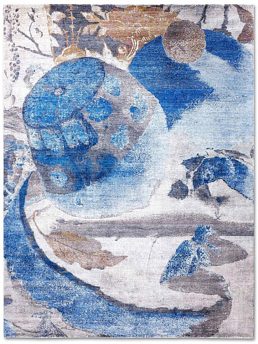 Blue Lemon handgeweven vloerkleed