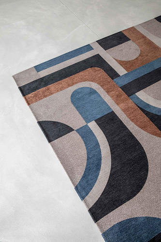 Camel Blue vloerkleed