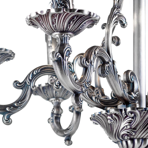 Klassieke Kroonluchter in Blauw Zilver Afwerking