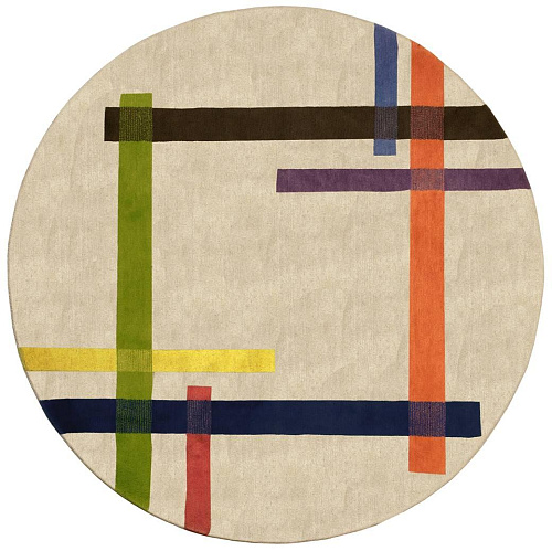 Complementaire rond designer vloerkleed
