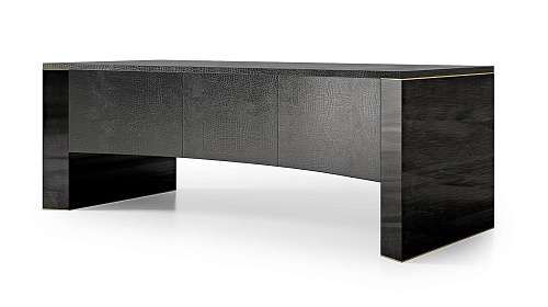 Luxe zwart leren bureau