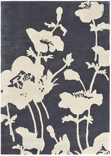 Floral charcoal tapijt