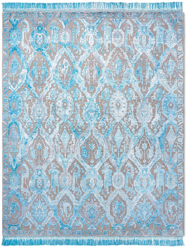 KavaBagh blauw handgemaakte luxe vloerkleed