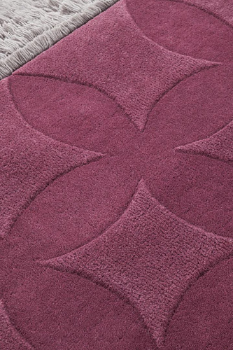 Aubergine handgetuft vloerkleed