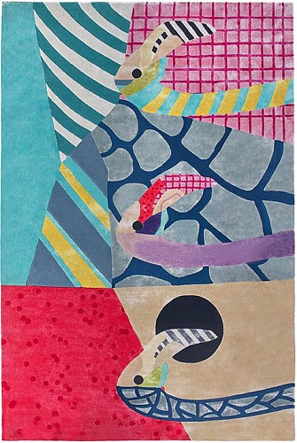 Pop Art Indiaas handgeweven vloerkleed