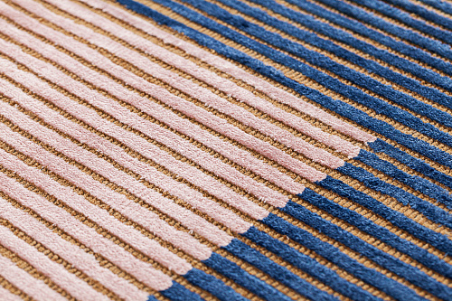 Handloom viscose lijnen vloerkleed