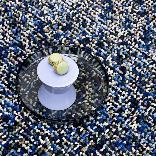 Pop-art blauw shag gevilt tapijt