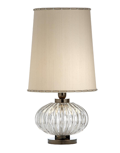 Murano Glas Tafellamp in Donker Nikkel
