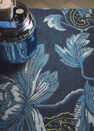 Fable floral blauw vloerkleed