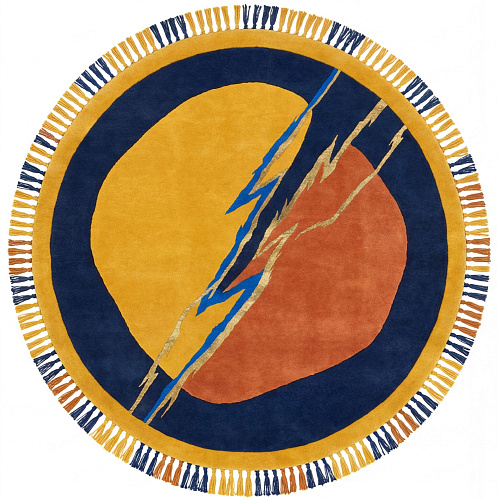 Lightning Crest Gold luxe design vloerkleed