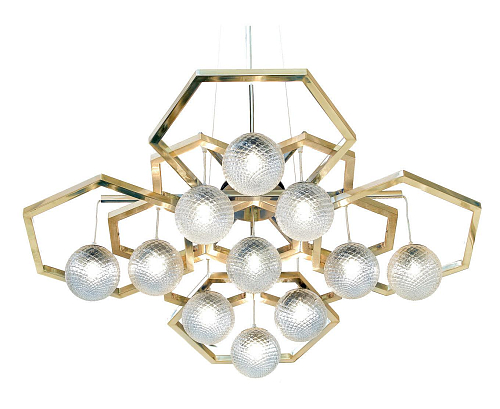 Hexagon Messing Murano Kroonluchter