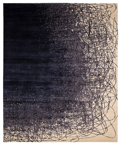 Ballpoint art 4 wit donkerblauw tapijt