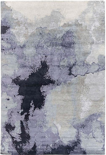Handgeknoopt abstract paars vloerkleed
