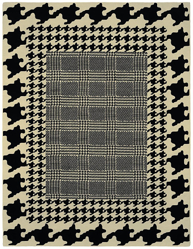 Pied De Poule designer handgeweven vloerkleed