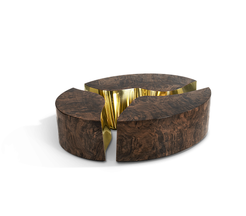 Fissure ovale walnoten salontafel