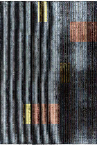 Handloom viscose lijnen multi vloerkleed
