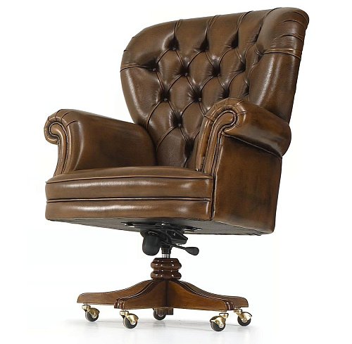 Dolcevita leren fauteuil met 5-spaaks draaivoet