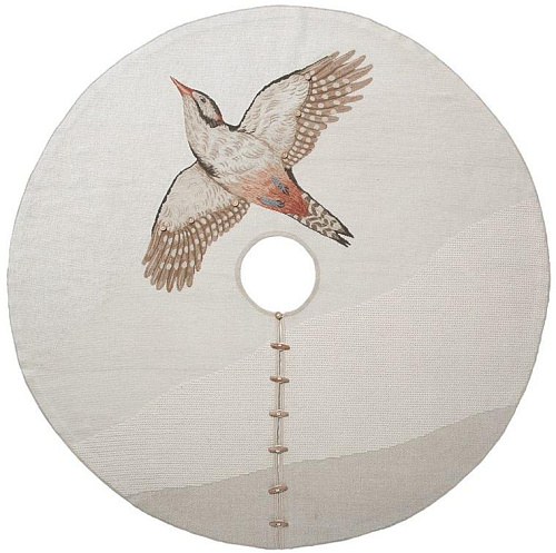 Migratie pettirosso cirkel designer handgeweven tapijt